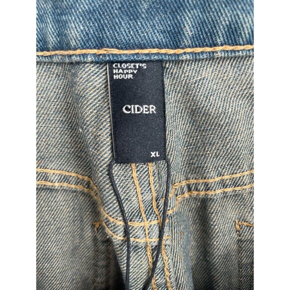 Cider Sand Washed Wide Leg Denim Jeans Women's Size XL Blue Sand Washed NEW - Picture 8 of 15